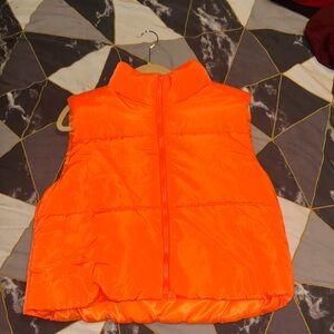 SHEIN Neon Orange Quilted Vest